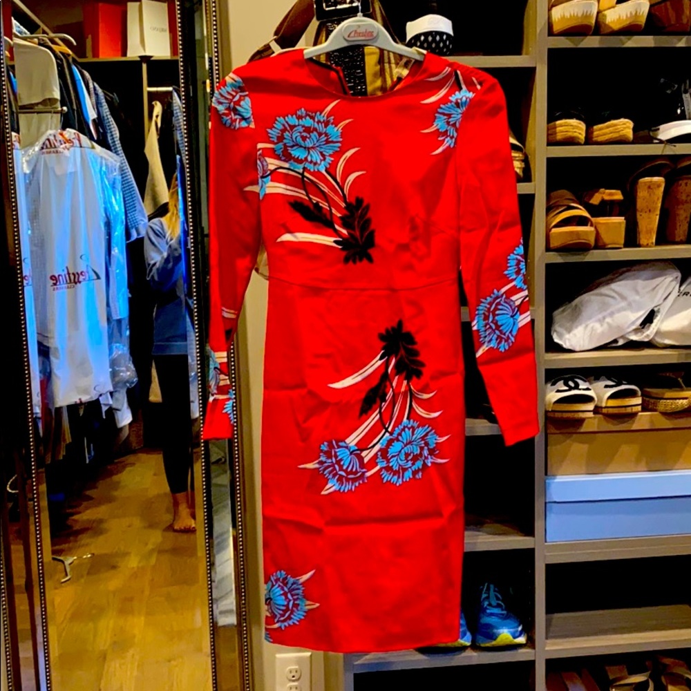 DVF Red Print Dress